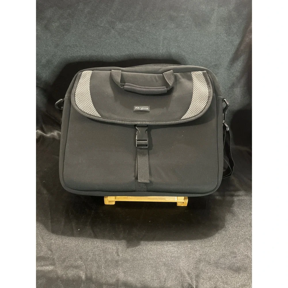 Targus‎ Laptop Messenger Bag Black Grey Mesh Padded Shoulder Strap Travel Case